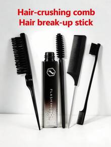 Flashmoment 4-In-1 Hair Styling Set: Hair Brush, Flyaway Brush, Hair Straightener, Hair Styling Tools. Quick Styling, Smooth & Frizz-Free Hair, Portable Hair Straightener - Black - View 2