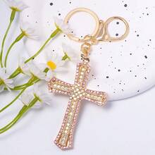 1PC Creative Rhinestone Cross Pendant Keychain Metal Car Hanger Small Gift Business Gift Hot Selling Style - B - View 26