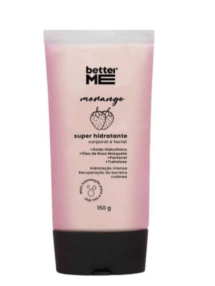 SUPER HIDRATANTE CORPORAL E FACIAL MORANGO BETTER ME - Hyaluronic Acid - Visão 1