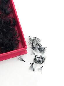 1000 piezas de extensiones de pestañas con abanico premontado, 16D-18D-20D, rizo C, natural y volumen, grosor de 0,05 mm, longitud mixta de 8-15 mm, abanicos sueltos, fácil de transportar, natural y suave, para fiestas y viajes - C - Ver 9