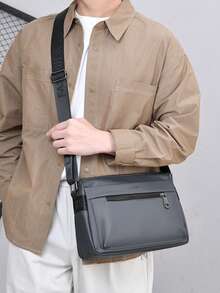 1pc New Men's Casual Sling Bag, Simple Business Travel Shoulder Bag, Outdoor Crossbody Bag, Commute Small Messenger Bag - Multicolor - View 3