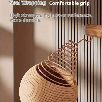 Natural Sisal Cat Toy Ball - Made Of Sisal Material, Can Make Sounds Without Batteries, Suitable For Indoor/Outdoor Holiday Play, Ideal For Medium-Sized Cats, Also A Great Gift For Cat Owners On Christmas, Halloween, Or International Cat Day.