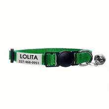 Customizable Cat Collar With Bell - Personalized Name And Phone Number, Safety Buckle Anti-Lost Collar For Cats And Kittens - Multicolor - View 9