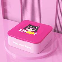 UYAAI 1pc Heartbeat Contact Lens Cleaner And Foldable Soft Silicone Tweezers Insertion Tool, With Mirror Storage Box, Includes Main Unit, Cleaning Tank Lid, Tweezers And Suction Cup Rod - Hot Pink - View 5