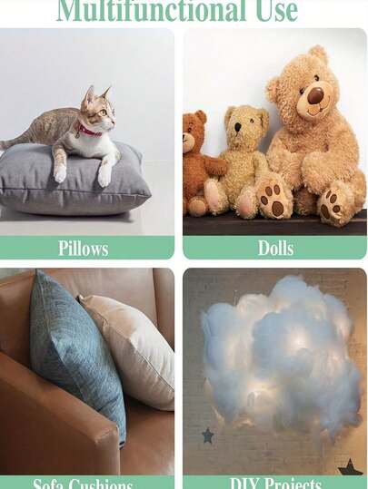 High-Quality White Polyester Fiber Filling - Suitable For Stuffing Plush Toys, Pillows, Quilts And Pads