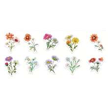 10/50 Pcs - 1/3/5 Sheets Daisy Wildflower Stickers - Waterproof Decals Suitable For Laptops, Water Bottles, Phones, Skateboards, And Additional Items - A - View 1