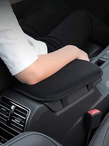 1 PC Black Thickened Fluffy Car Armrest Box Booster Mat, Center Armrest Mat, Car Armrest Cover, Armrest Box Mat - One Size - View 3