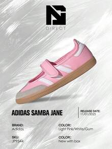 Adidas Samba JaneLight Pink Gum (GS)– Lifestyle Sneakers – Shoes For Youth/Women - Vintage -Spring & Summer-Inspired Running Shoes, Shock-Absorbing Comfort, Gym To Streetwear Casual Wear-Mother's Day Gifts-Father's Day Gift–JP9544 - Hồng nhạt/Trắng/Nướng - Xem 6