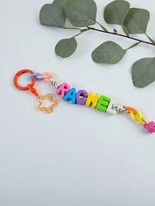 1pc Customized Name Keychain - Eye-Catching Acrylic Bead Pendant, Cute Daily Bag Accessory, Customizable Birthday Gift - Customized Pendants - View 37