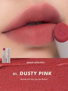 Rom&nd Lápiz labial mate ZERO ROMAND, textura aterciopelada mate, ligero y no resecante, efecto mate de enfoque suave, difumina la apariencia de los labios, adecuado para maquillaje mate diario, cosméticos profesionales, ocasiones especiales, belleza coreana - 01 Rosa polvoriento - Ver 10