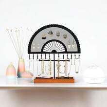 Organizador de Joyas de Metal en Forma Sector Soporte para Joyas con Bandeja para Joyería Exhibición Joyas de Collares Soporte para Pendientes para Guardar y Exhibir Collares/Pulseras/Pendientes - como en la foto - Ver 4
