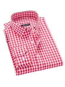 Men's Casual Comfortable Checkered Shirt - Đỏ - Xem 3