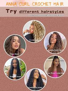 3pcs Anna Ombre Golden Twisted Synthetic Loose Deep Wave Braiding Hair Extensions, 24 Inch, Ombre Golden Twisted Crochet Curly Hair For Women - Multicolor - View 8