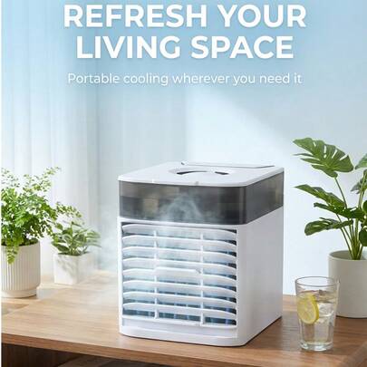 SOKANY مكيف هواء شخصي محمول، تبريد سريع في 3 ثوان! يعمل بالطاقة من منفذ USB، مزود بإضاءة LED وتصميم علوي لتعبئة الماء، بدون حاجة لفلتر، مناسب للمنزل والمكتب والسفر
