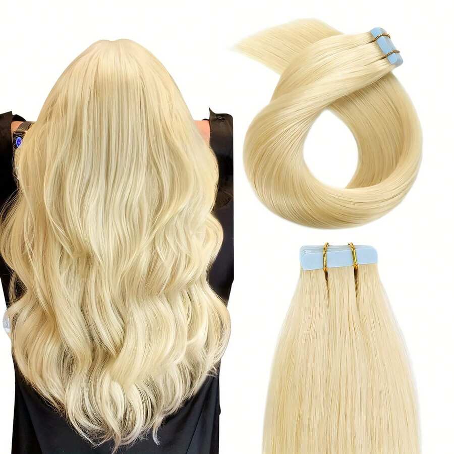 Tape In Hair Extensions Human Hair Skin Weft Seamless Invisible Silky Straight With Thick Ends Remy Human Hair 20 Pcs
