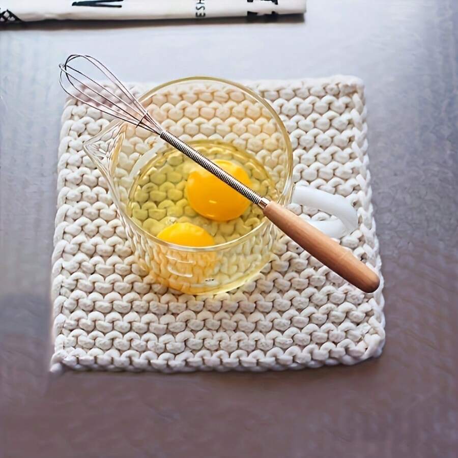 1 cái phới lồng mini bằng thép không gỉ cán gỗ - Dụng cụ đánh trứng, tạo bọt sữa và khuấy cà phê đa năng, thích hợp cho việc làm bánh, khuấy và trộn - Dụng cụ nhà bếp và phòng ăn thiết yếu, cũng là một món quà gia đình tuyệt vời. - Màu be - Xem 1