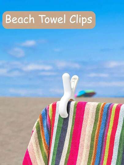 1/6/12pcs Beach Towel Clips, Heavy Duty Plastic Clothespins, Blanket Drying Clips, Windproof Clothespins, Home Supplies