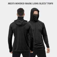 3 Packs Men's Quick Drying Athletic Hoodies With Mask Solid Color Sun Protection Long Sleeve Fishing Shirts For Men Hoodie Workwear With Face Mask Neck Gaiter For Outdoor Activities Moisture-Wicking Breathable Dust Proof, It's A Gift - Nhiều màu - Xem 4