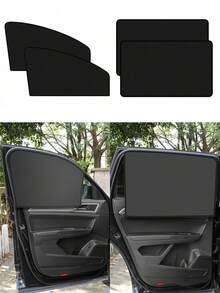 2PCS Universal Magnetic Car Window Shades, UV Protection Sun Blinds, Privacy Blackout Curtains For Car Camping & Nap, Fit Most Vehicles - Car Window Sunshade - View 2