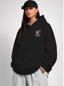 Oversized Sweatshirt L.A Los Angeles City Unisex Ref4723 - 黑色 - 查看 3