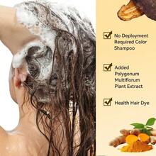 500毫升三合一棕色头发护理洗发水，温和配方，蕴含生姜等成分，滋养秀发，遮盖白发和毛躁。它是一款有效的染后护理洗发水，同时也是一款多功能永久性和半永久性染发剂。适用于所有发质（可选颜色：栗棕色/深棕色/黑色/酒红色） - 彩色 - 查看 7