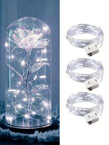 20pcs Battery Operated LED Mini Star Lights, Twinkle Fairy String Lights For Mason Jars, Wedding, Party, Christmas Decor; 200cm Silver Wire Mini Lights For Bedroom, Wedding, Mason Jar DIY, Christmas Wreath, Party Decoration, Warm White, Battery Powered Star Lights, Mason Jar Lights, Firefly Lights For DIY Party Wedding - White Light - View 10