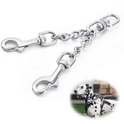 狗项圈安全夹，双扣牵引绳备用夹，兼容所有类型的项圈，适用于项圈和防拉扯胸背带连接器