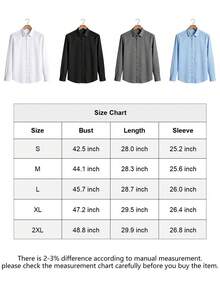 Men's Muscle Fit Button Down Shirts Dress Shirts Long Sleeve Wrinkle Free Moisture Wicking 4-Way High Stretch Super Soft Casual Button Down Shirts - màu đen - Xem 4