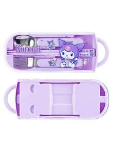 Miniso Bộ dao nĩa di động 3 món Sanrio, bộ dao nĩa bằng thép không gỉ, có thể tái sử dụng, bộ dụng cụ du lịch kèm hộp đựng, thích hợp cho cắm trại và văn phòng. - Nhiều màu - Xem 5