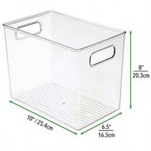 mDesign Plastic Deep Kitchen and Pantry Organizer Storage Bin with Handles for Cabinet Fridge Freezer - Food Storage Containers for Snacks Yogurt Pouches or Fruit Ligne Collection Clear - Por supuesto - Ver 7