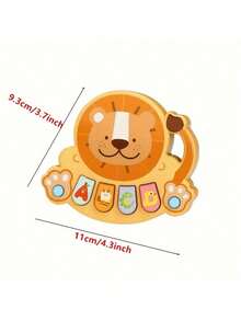 Caja de música con diseño de león de dibujos animados, mini juguete educativo para niños pequeños - Amarillo - Ver 4