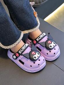 SANRIO 1双夏季儿童闭趾凉鞋，女童防滑透气户外拖鞋，幼儿及小童沙滩鞋 - 紫色 - 查看 3