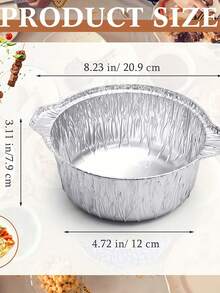 Cốc bánh bằng giấy bạc có nắp, hộp tròn bằng nhôm dùng một lần có nắp, hộp đựng thức ăn dùng một lần thích hợp cho kỳ nghỉ, du lịch, cắm trại, nướng bánh, hâm nóng và nấu nướng. - Xem 6