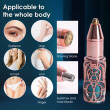 3-In-1 Electric Rechargeable Hair Remover, Suitable For Eyebrows, Nose Hair, Fine Hair, Underarms, 100mAh Lithium Battery - View 4