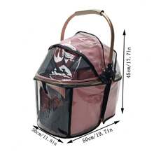 Tấm phủ mưa trong suốt EVA cho xe đẩy thú cưng, chống thấm nước cho xe đẩy dắt chó đi dạo, chắn gió và giữ ấm cho mọi mùa, phù hợp với xe đẩy động vật nhỏ, áo mưa ngoài trời cho thú cưng [Chỉ bao gồm tấm phủ, không bao gồm xe đẩy] - trong suốt - Xem 2