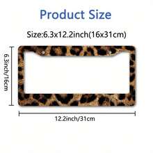Leopard Print Metal License Plate Frame, New Year Outdoor Car Decoration - Style 1 - View 6