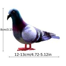 1pc Realistic Gray Pigeon Dove Figurine, Square Shaped Fake Pigeon, Photography Garden Decor, Foam Material Home Accessory - متعدد الألوان - مشاهدة 5