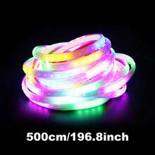 1 pieza Tira de luz de neón con energía solar y control remoto, decoración exterior para noches, decoración de fiesta - Multicolor - Ver 15