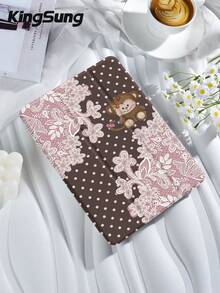 Kingsung 尖头蕾丝花猴图案平板电脑保护套，适用于 9.7/10.2/10.5/10.9/12.9 英寸 Pro 11 英寸、第十代 Galaxy Tab S6 Lite 10.4 英寸、Kindle Paperwhite 第十二代（2024 年款）、Kindle（第十一代，2022 年款）、Kobo Clara Color，柔软防震，智能支架/自动唤醒/睡眠功能 - 彩色 - 查看 3