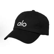 Alo Yoga ALO Yogo Men Women Baseball Cap-Low Profile Adjustable Washed - 黑與白 - 查看 1