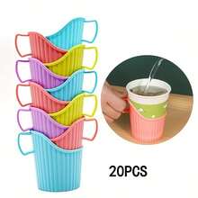 Bộ 20/30/50 chiếc đế lót cốc dùng một lần họa tiết lượn sóng, làm từ nhựa dày chịu nhiệt, chống bỏng, lý tưởng cho đồ uống tại nhà, nhà hàng, văn phòng và các sự kiện. - Nhiều màu - Xem 8