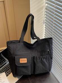 大容量手提包，多口袋通勤单肩包，休闲百搭大号手提包，轻便大容量旅行收纳包 - 彩色 - 查看 16