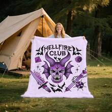 STRANGER Gothic Demon Pattern Blanket-Intricate Purple Demon-Themed Design With Swords, Bats, And Dice, Perfect Gift For Halloween And Fantasy Fans  THINGS,,,,Vecna,Eleven,Mike,Will,Dustin,Lucas,Max,Joyce,Nancy,Steve,Jonathan,Robin,Erica,Billy.Throw Blankets,Nap Blanket,Noon Nap Blanket,Siesta Blanket,Lunch Break Blanket,Outdoor Camping Travel Blanket,Durable Fabric,Artistic Design,Versatile Accessory,Outdoor Enthusiasts,Room Decor,Home Décor,Bedroom Decor,New Year's Day, Valentine's Day,  Sunday, St. Patrick's Day, Irish Culture Day, April Fool's Day, Easter, Mother's Day, Father's Day, Flag Day, Halloween, Christmas Eve, New Year's Eve, Christmas Day – The Perfect Gift For Friends, Family, And Lovers. - Nhiều màu - Xem 2