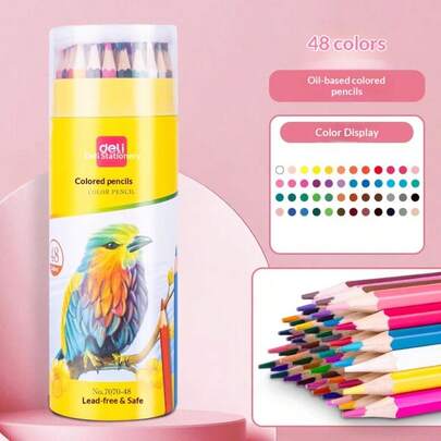 12/24/36/48 Pcs Oil-Based Colored Pencils, Student Hand-Drawn Professional Colored Pencils, Art Supplies For Drawing, Writing & Sketching
