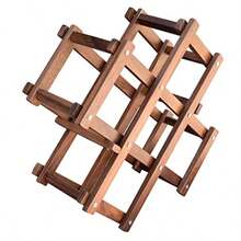 Hogare Cava de Madera de parota Plegable Porta Botellas para vinos Diseño Moderno y Elegante Útil y práctica Mueble para Botellas Acabados Finos Resistente Capacidad 6 Botellas - Parotta - Ver 7