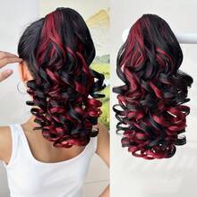 Tóc giả đuôi ngựa dài 14 inch, chịu nhiệt, kiểu sóng sâu, làm từ chất liệu tổng hợp, có các màu đen, nâu, nâu ombre, xám, phù hợp cho phụ nữ đội trong dịp Giáng sinh, Halloween, lễ hội âm nhạc, tiệc tùng và sử dụng hàng ngày. - Hai tông màu - Xem 31