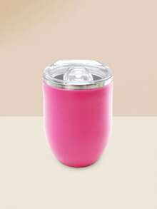 1pc, 12oz 304 Stainless Steel Inner & PP Outer Shell Insulated Tumbler | Press Button Lid Suitable For Hot/Cold Beverages - Multicolor - View 10