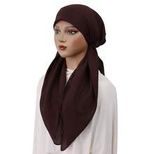 1pc Women's Linen Elastic Headscarf Hat, Combining Traditional And Modern Styles, Versatile Fashion Solution, Suitable For Daily Commute, Cultural Events, Travel, Leisure Gatherings, Religious Occasions - Solid Color - View 4