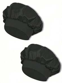 1/2件装真丝睡帽，缎面发帽，柔软弹力真丝睡帽，卷发真丝发套（黑色和粉色） - 均碼 - 查看 6