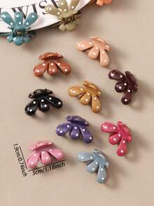 30个复古波点可爱海星发夹，公主刘海夹，迷你侧夹，发饰 - 彩色 - 查看 4